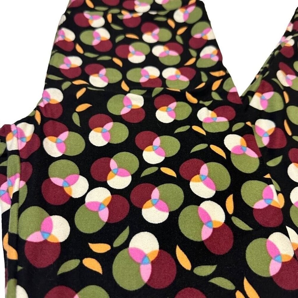 LuLaRoe Solid Black Background Round Circles Patt… - image 3